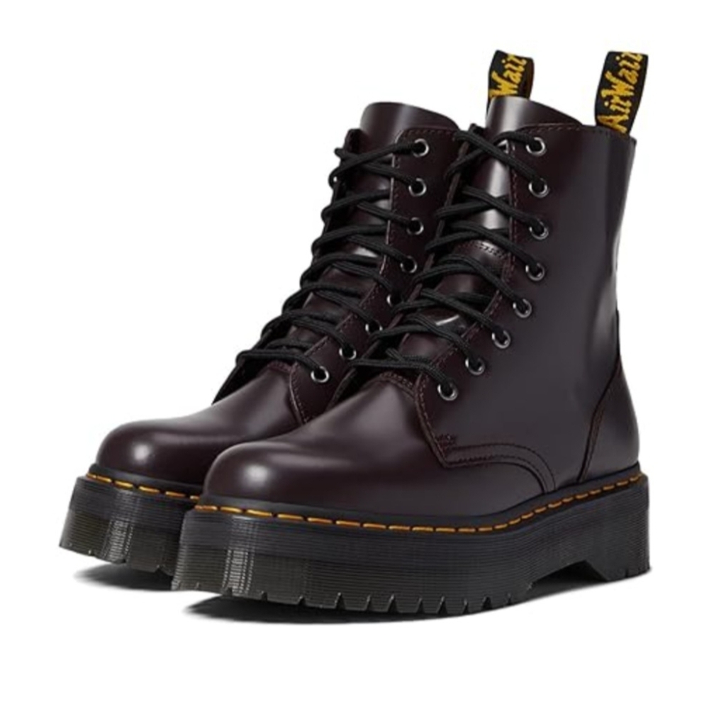 Dr. Martens Jadon Platform Leather Boots - Cherry Red